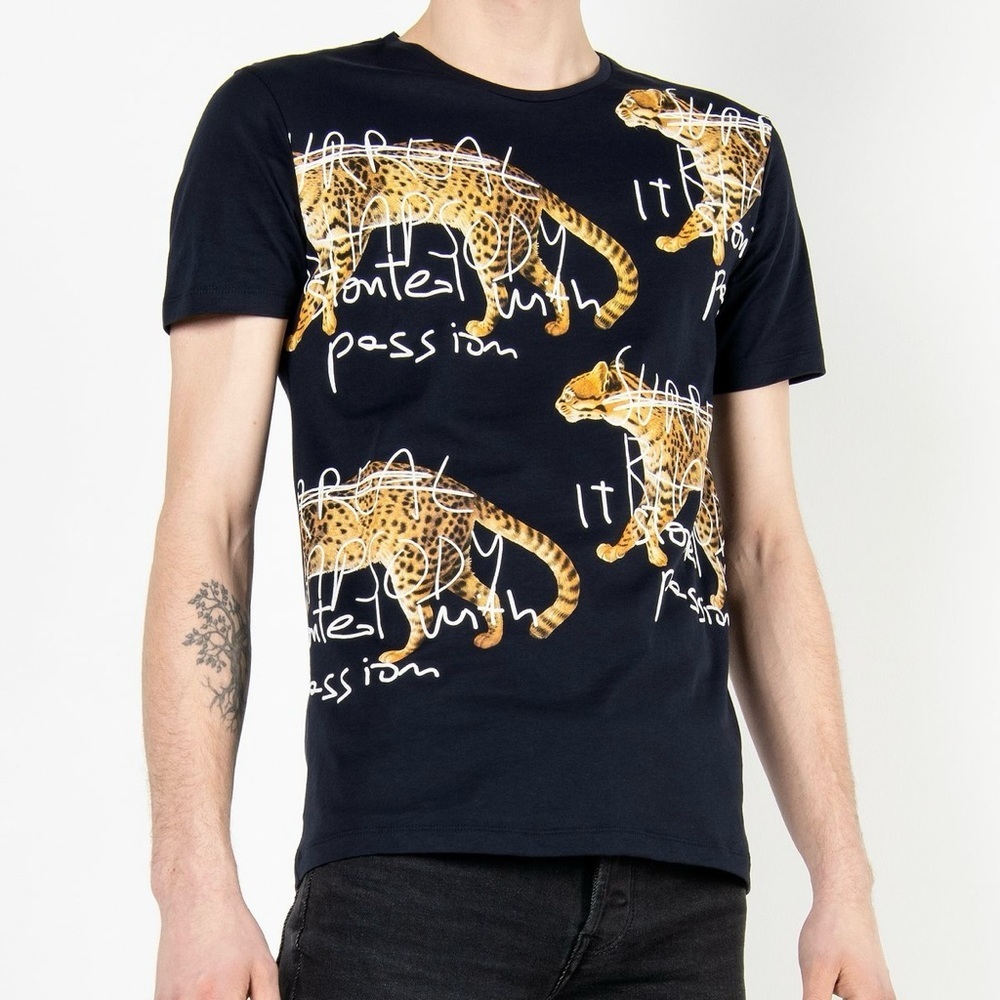 Antony Morato Surreal Rhapsody Jungle Cat Leopard Graffiti T-shirt Tee